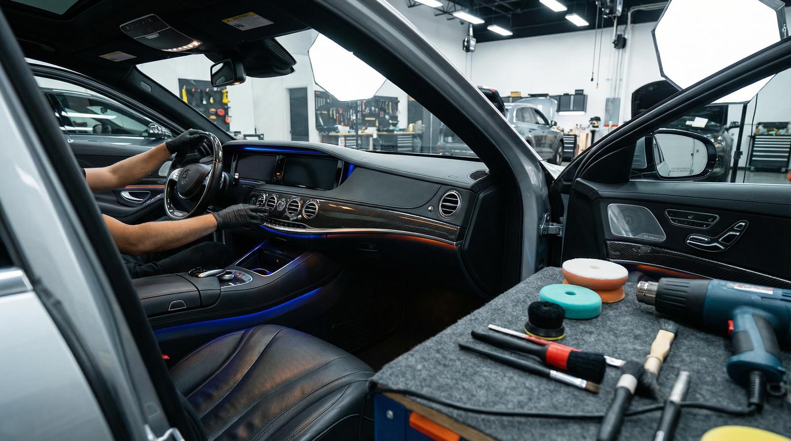 精神小妹改装视频-碳纤维内饰改装